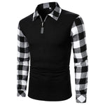 Sleeve Top Plaid Matching Polo Shirt