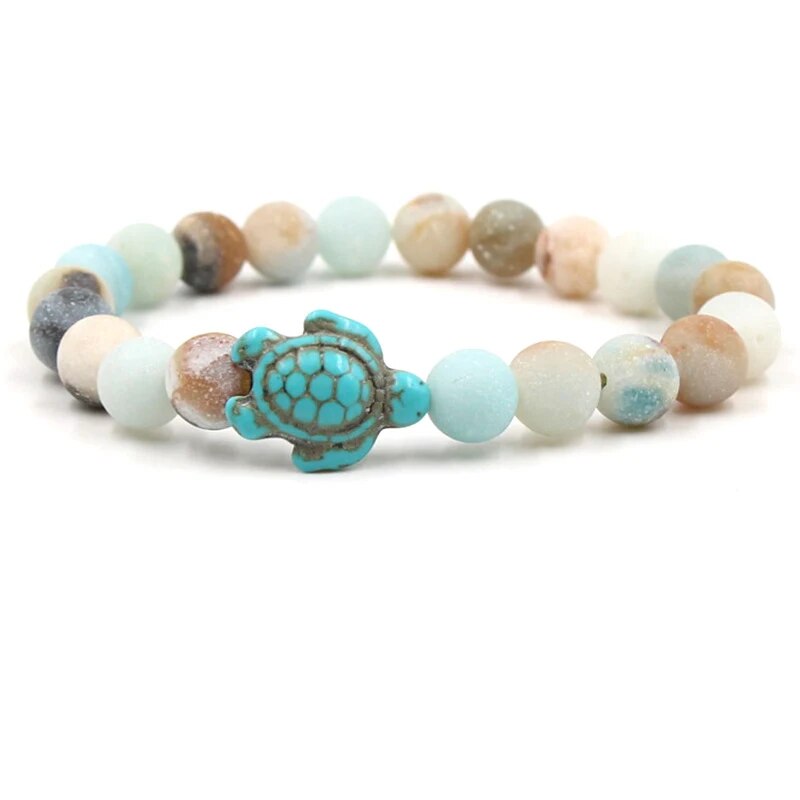 Natural Stone Sea Turtle Bracelet