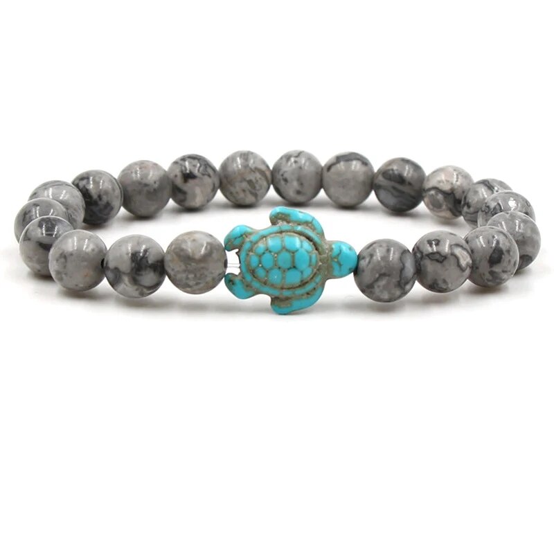 Natural Stone Sea Turtle Bracelet