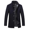 Abrigo Stand Collar Long Thick Wool Jacket