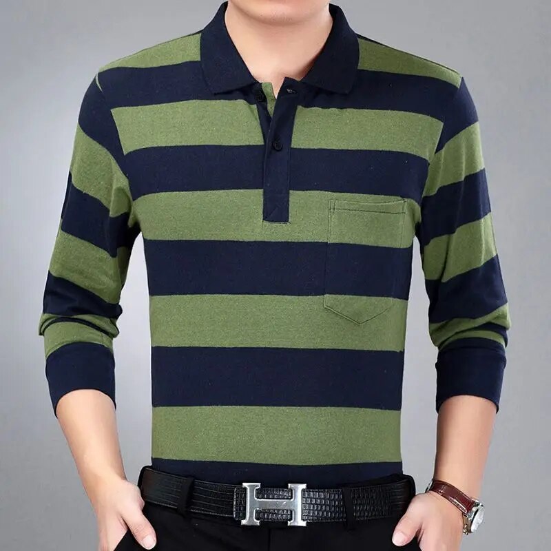 Business Striped Polo Shirt