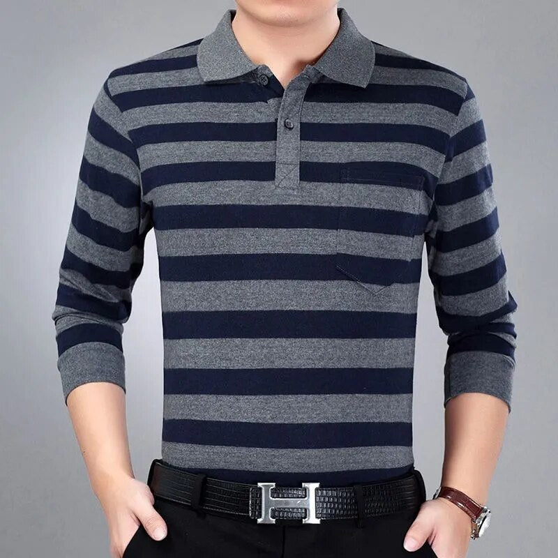 Business Striped Polo Shirt