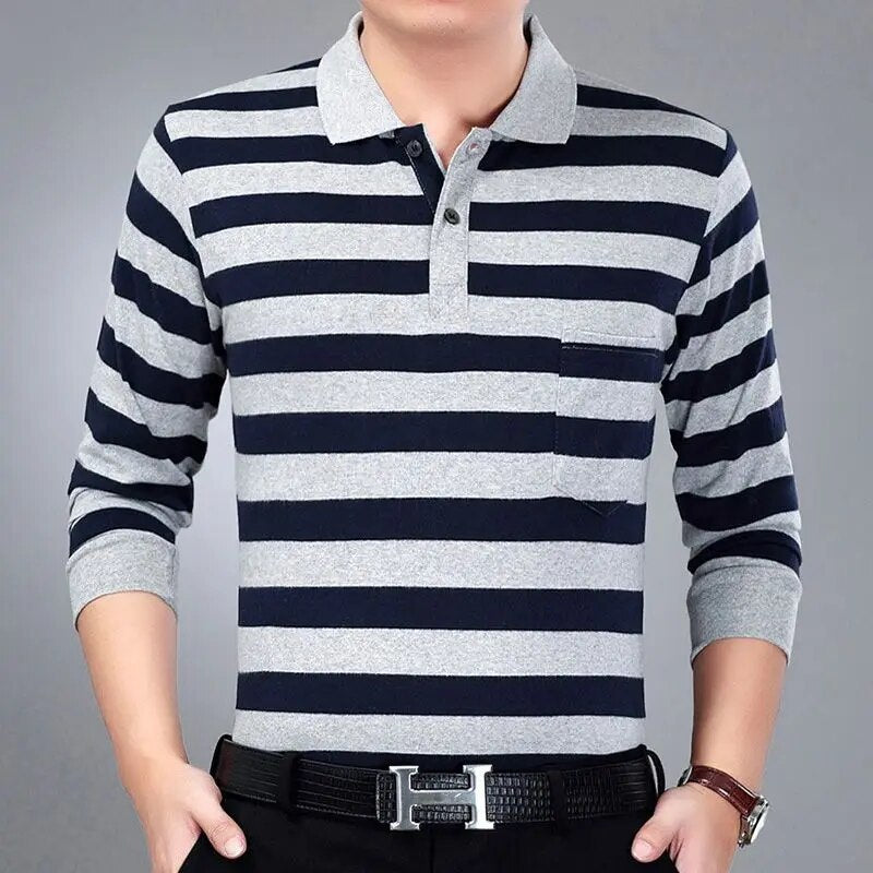 Business Striped Polo Shirt