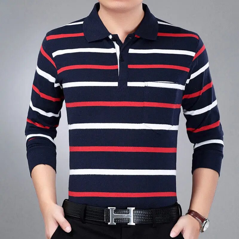 Business Striped Polo Shirt