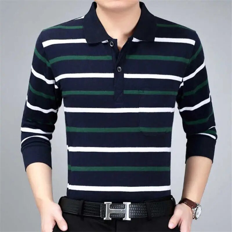 Business Striped Polo Shirt