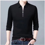 Lapel Long-sleeved Polos Shirt