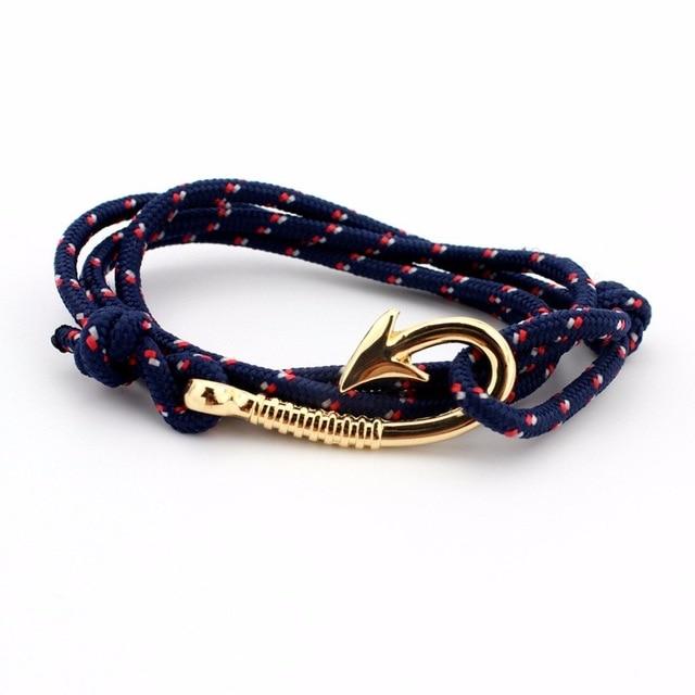 Dark Blue Patterned Gold Hook